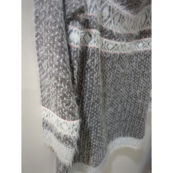 Sleeping On Snow Anthropologie Nordic Fuzzy Off The Shoulder Sweater - Picture 3 of 5